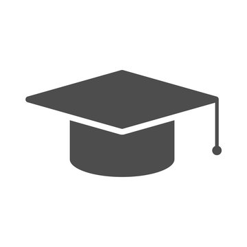 graduation university square bachelor hat vector icon isolated on white background. study and education, student graduate web icon for mobile and ui design