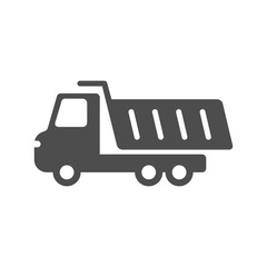 dump truck vector icon isolated on white background. tip truck flat icon for web, mobile and user interface design