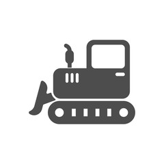 Obraz premium bulldozer vector icon isolated on white background. bulldozer flat icon for web, mobile and user interface design