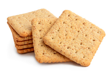 group of crackers isolated on white