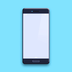 Smartphone on a blue background. Isolated. Copy space. Place for text. Communication tools.