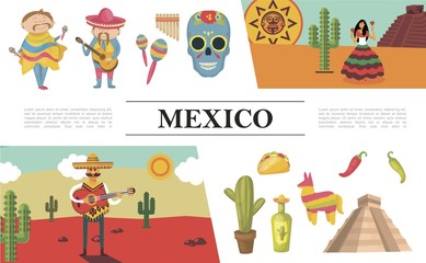 Flat Mexico Composition