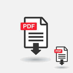 PDF Download icon. File download icon. Document text, symbol web format information