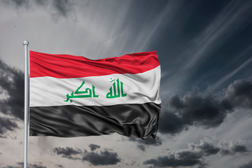 Iraq flag waving in the wind