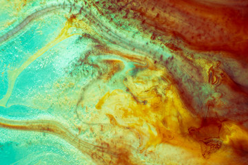 abstract texture. brown and aquamarine background. the effect of rust
