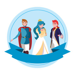 beautiful princess with princes of tales characters