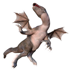 3D Rendering Fairy Tale Dragon on White