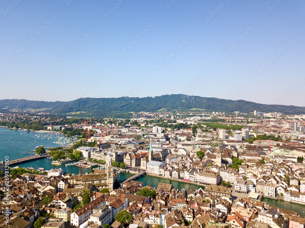 Wall mural zurich in summer