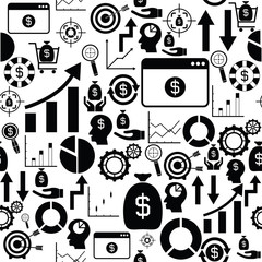 finance seamless pattern background icon.