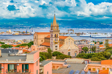 Cityscape of Messina, Sicily, Italy - obrazy, fototapety, plakaty