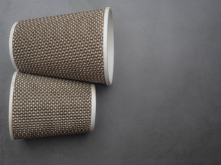 Coffee cups paper. coffee to take away concept