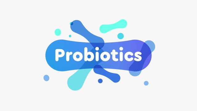 Probiotics Bacteria Logo Animation. Milk Products Contains Lactobacillus Probiotic Bacteria Animated Ad Concept
