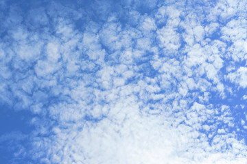 Fototapeta na wymiar Beautiful white fluffy clouds with blue sky background. Nature weather, the vast cloud blue sky.