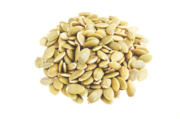 Pumpkin seeds isolated at white background