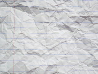 crumpled white paper background, old letter texture