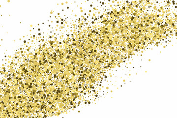 Gold Glitter Texture Isolated On White. Amber Particles Color. Celebration Background. Golden Explosion Of Confetti. Vector Illustration.