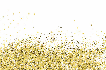 Gold Glitter Texture Isolated On White. Amber Particles Color. Celebration Background. Golden Explosion Of Confetti. Vector Illustration.