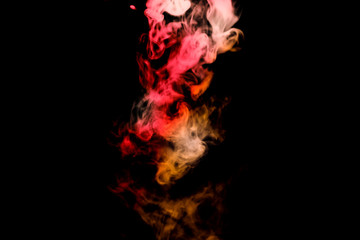 Full color Abstract fog or smoke move on black color background