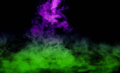 Full color Abstract fog or smoke move on black color background