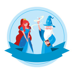 beautiful princess with wizard of tales characters