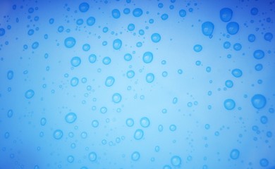 Water drops on blue background