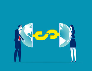 Financial connection. Concept business vector illustration, Global Sharing, Communication.