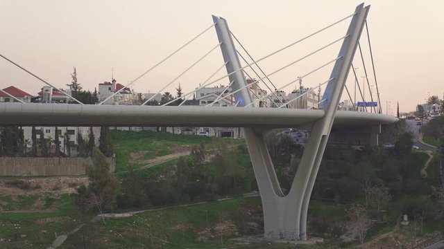The Abdoun Bridge at dusk, Amman, Jordan 
