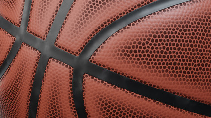 basketball closeup shot. wallpaper. 3d rendering