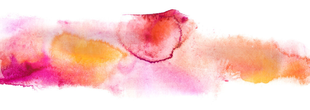 Watercolor Stain Red Paper Strip Modulations Of Different Colors On A White Background