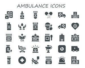 ambulance icon set
