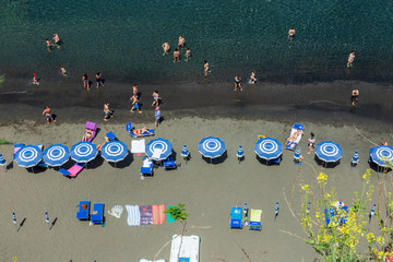 Sorrento, Italy. 04-25-2019. Aerial view of a beach at Sorrento. Italy.