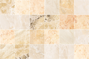 Beige marble wall tile texture background. Big square marble tile with natural pattern.
