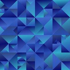 Abstract geometric minimal dynamic gradient triangle background - blue polygonal vector graphic