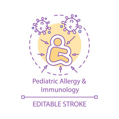 Pediatric allergy and immunology concept icon