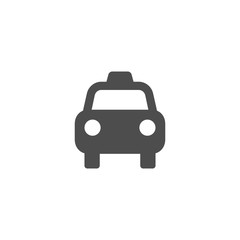 Obraz premium Taxi car isolated simple vector sign. Cab or taxi black flat icon.