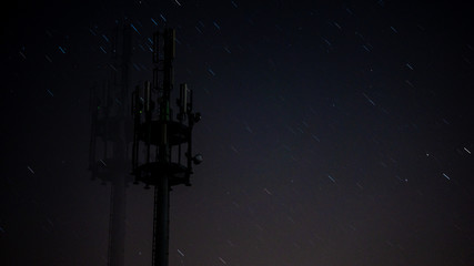 cellular phone antenna at night