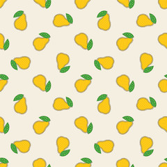 Patchwork Yellow Pears Seamless Pattern