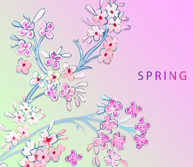 Elegant beautiful colorful floral illustration
