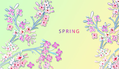 Fototapeta na wymiar Elegant beautiful colorful floral illustration