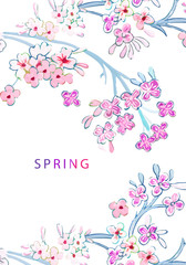 Elegant beautiful colorful floral illustration