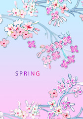 Elegant beautiful colorful floral illustration