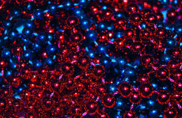 bright Red and blue beads. celebration mood
