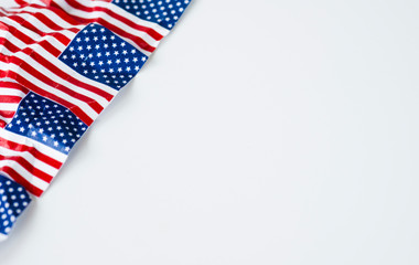 Fototapeta premium Wrinkle United States of America or USA flag. USA is established since 4th July 1776 which is called independence day. USA is land of democracy and freedom.