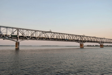 railway bridge above the water