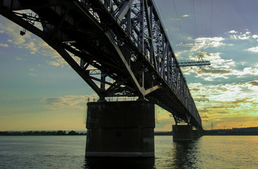 railway bridge above the water