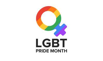 Fototapeta premium LGBT Pride Month in June. Lesbian Gay Bisexual Transgender. Celebrated annual. LGBT flag. Rainbow love concept. Human rights and tolerance. Poster, card, banner and background. Vector ilustration