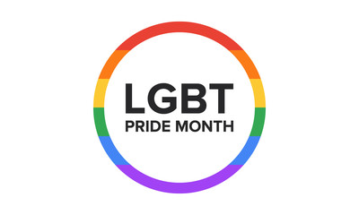 LGBT Pride Month in June. Lesbian Gay Bisexual Transgender. Celebrated annual. LGBT flag. Rainbow love concept. Human rights and tolerance. Poster, card, banner and background. Vector ilustration