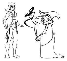 Obraz premium prince charming and witch of tales character