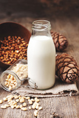 cedar milk in a bottle