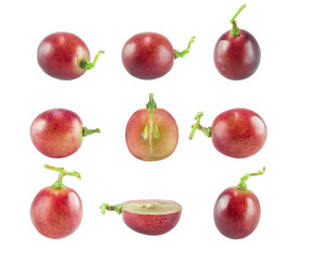 isolated red grape set